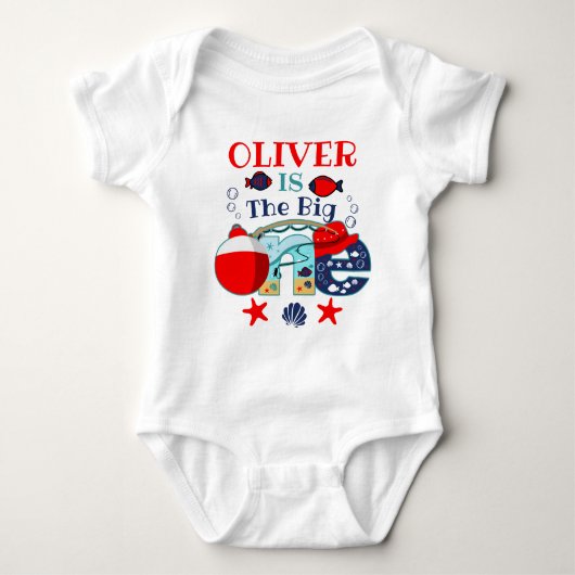 Body anniversaire pêche Le Gros POISSON | Ô-poisson-lem (Devant)