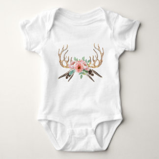 Body Antler Floral Baby Outfit