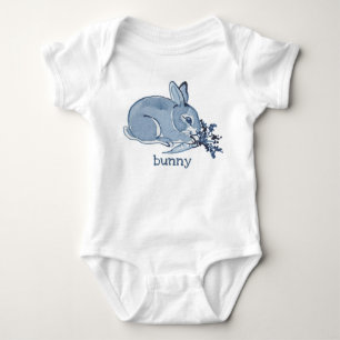 Body Aquarelle Bleu Lapin Lapin Personnaliser de la nat