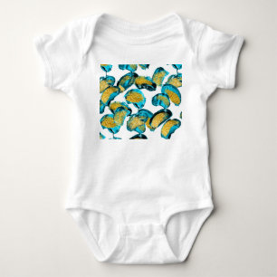 Body Aquarelle bleu, turquoise, or art.