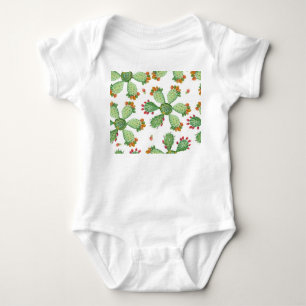 Body Aquarelle Cactus : Motif de jardin tropical.