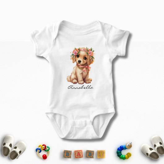 Body Aquarelle de chiot Golden Retriever Cute Nom perso