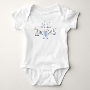 Body Aquarelle Elegant Ahoy c'est un Baby shower garçon