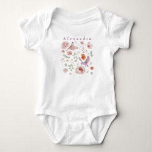 Body Aquarelle Floral Hummingbird monogramme ajouter le