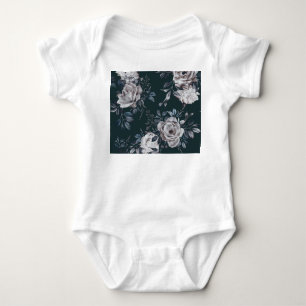 Body Aquarelle florale foncée, motif sans couture