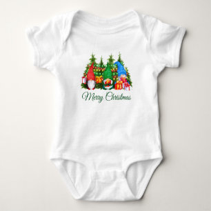 Body Aquarelle Gnomes Vert Joyeux Noël