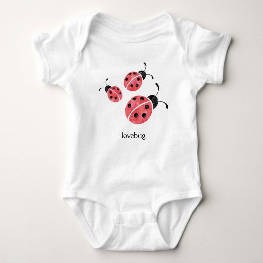 Body Aquarelle Ladybug Lovebug Baby Bodysuit (Devant)