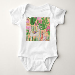 Body Aquarelle lamas, cactus : motif sans couture.