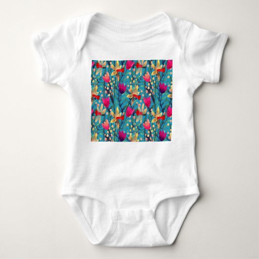 Body Aquarelle Lumineuse : Design Floral Sans Maille. (Devant)
