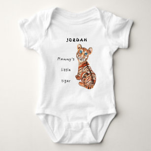 Body Aquarelle maman's mignon petit tigre yeux bleus
