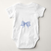 Body Aquarelle mignonne Bébé Ours Bleu Bow (Dos)