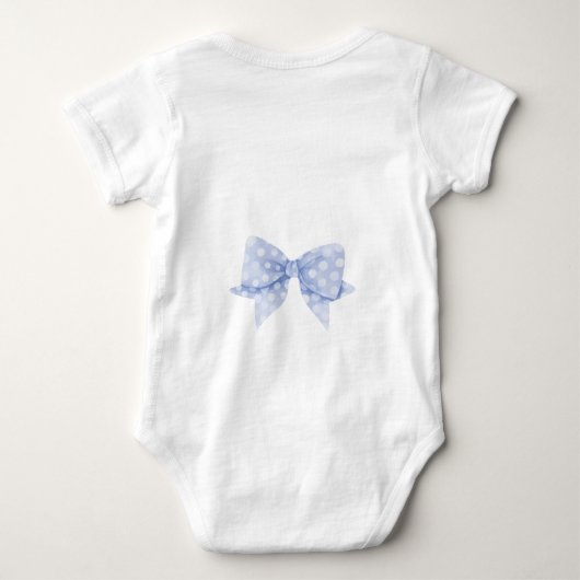 Body Aquarelle mignonne Bébé Ours Bleu Bow (Dos)