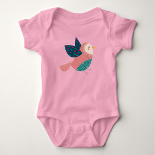 Body Aquarelle mignonne Petit Oiseau Cartoon Bébé