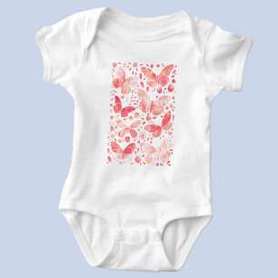 Body Aquarelle papillon rose
