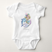Aquarelle personnalisée Sirène personnalisée fille