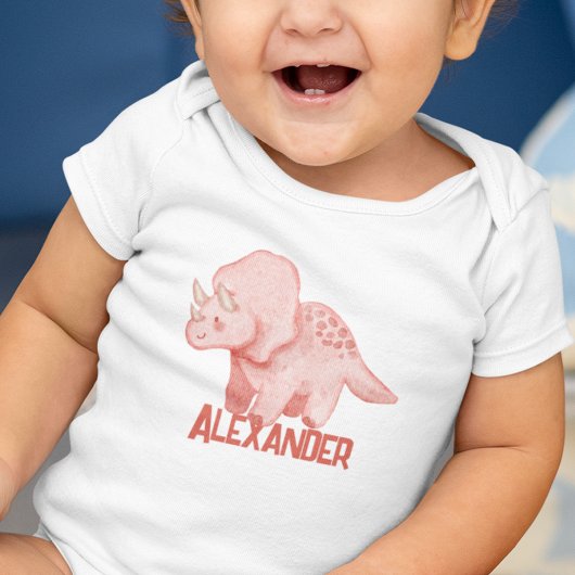 Body Aquarelle Tricératops Dinosaur Nom des enfants per