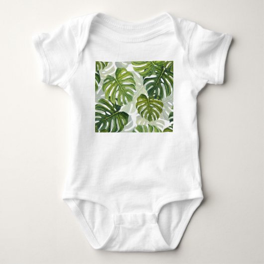 Body Aquarelle tropicale de Monstera verte (Devant)