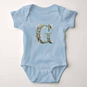 Body Aquarelle verte Fées Monogramme Lettre G
