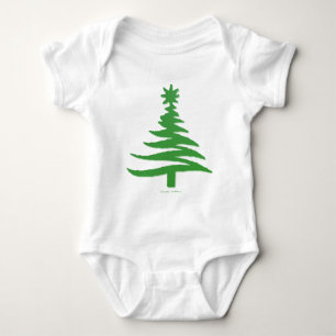 Body Arbre de Noël Moderne Pochoir Imprimé Vert