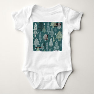 Body Arbres d'hiver, motif vintage de Noël.