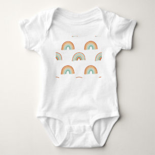 Body Arcs-en-ciel dessinés à la main : motif pastel san