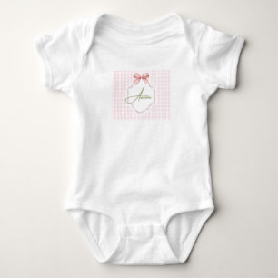 Body Aurora Nœud Rose Personnalisé & Imprimé Gingham
