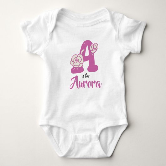 Body Aurora Nom Baby Outfit Letter A Romper Floral (Devant)