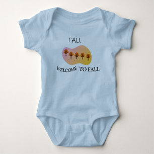 Body Automne Bienvenue À Automne Bébé Bleu clair