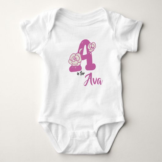 Body Ava Nom Baby Outfit Lettre A Romper Floral (Devant)