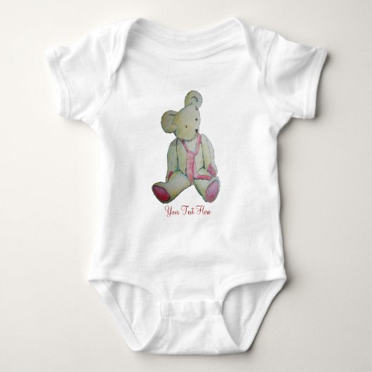 Body avec photo de mignon vieil ours en peluche (Devant)