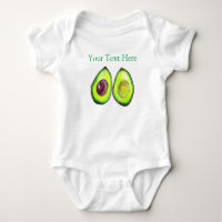 Avocado Kids Text Vegan Food Healthy Fruit Baby B