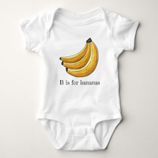 Body B est pour Bananas Jaune Banana Bunch ABCS Lettre (Devant)