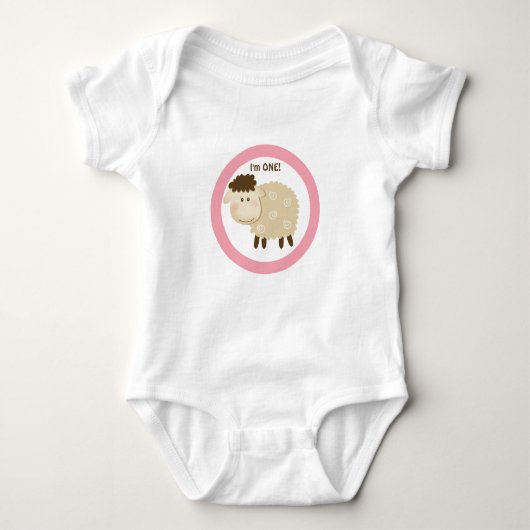 Body Baa Baa Sheep Pink Personnalisé (Devant)