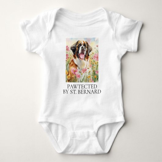 Body Baby Bodysuit – Pawtected by Saint Bernard (Devant)