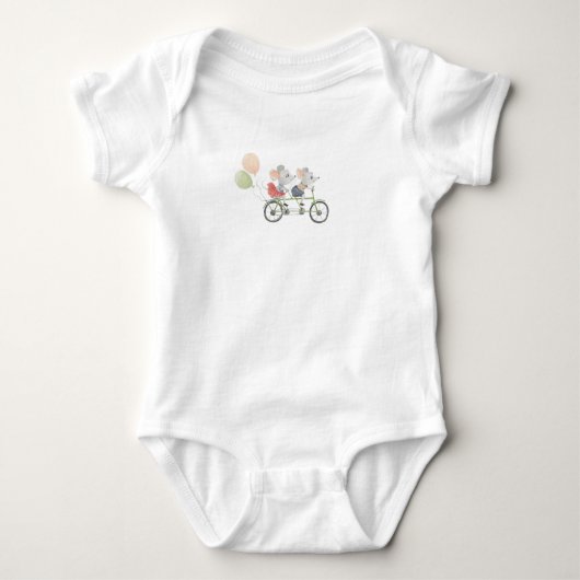 Body Baby Bodysuit - Two Mice On A Bicycle (Devant)