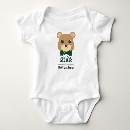 Body Baby Boy Bear Green & Gold (Devant)