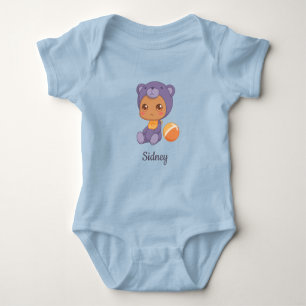 Body Baby Boy Girl Purple Bear Nom personnalisé