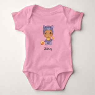 Body Baby Boy Girl Purple Chat Nom personnalisé
