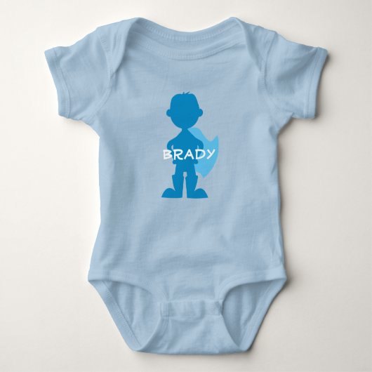 Body Baby Boy Superhero Blue Silhouette Personnalisé (Devant)