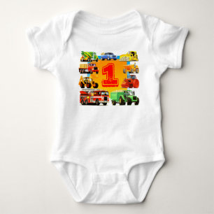 Body Baby Boys Construction personnalisée Camion 1er an