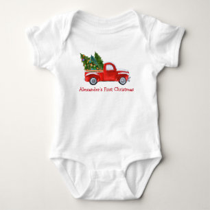 Body Baby First Christmas Red Truck Nom rouge