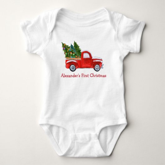 Body Baby First Christmas Red Truck Nom rouge (Devant)