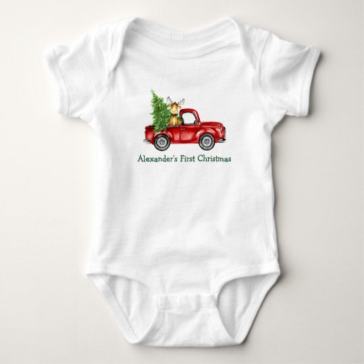 Body Baby First Christmas Red Truck Tree Moose (Devant)