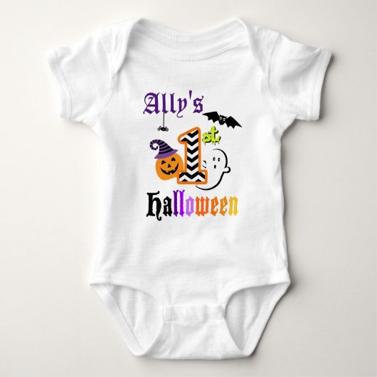 Body Baby First Halloween Shirt w Chevron (Devant)