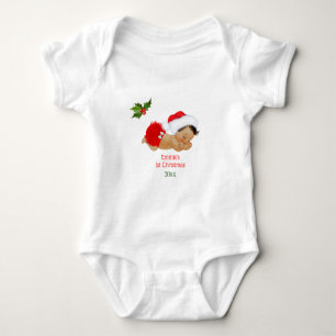 Body Baby Girl First Christmas Red Santa Hat Baby Bodys
