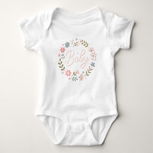 Body Baby Girl - Floral "Baby" Design (Devant)