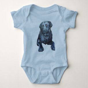 Body Baby Labrador Bodysuit Blue Dog Art Baby Cadeaux