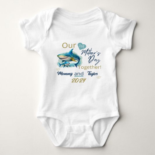 Body Baby Matching Shark Our First Mother's Day Togethe (Devant)