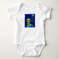 Baby one-piece avec alien et lune par Jo Images
