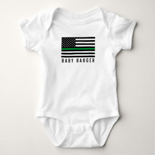 Body Baby Ranger Mince Ligne verte Drapeau américain